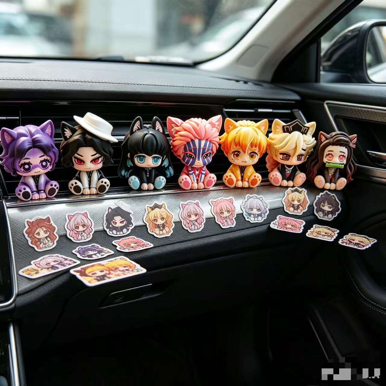 Car Accessories For Decoration - Demon Slayer Cute Chibi Figurine Car