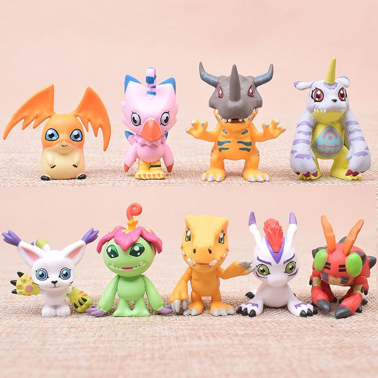 Car Accessories For Decoration - Digimon figures: Digivolution Agumon, Gabumon, Patamon