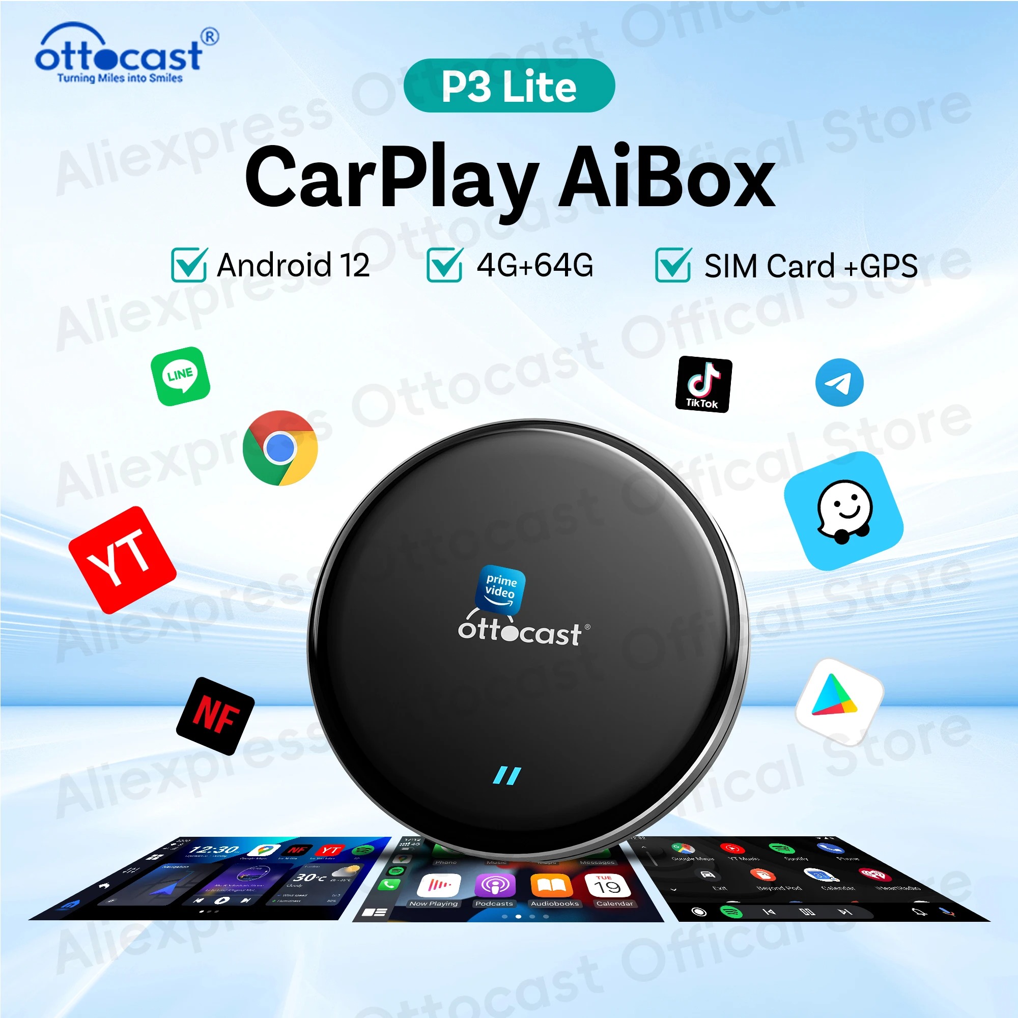 OTTOCAST New P3 Lite OttoAiBox - Car Accessories Youtube ulasan dan harga