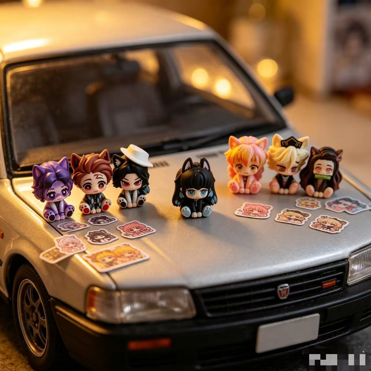 Demon Slayer Cute Chibi Figuri - Car Accessories For Decoration ulasan dan harga