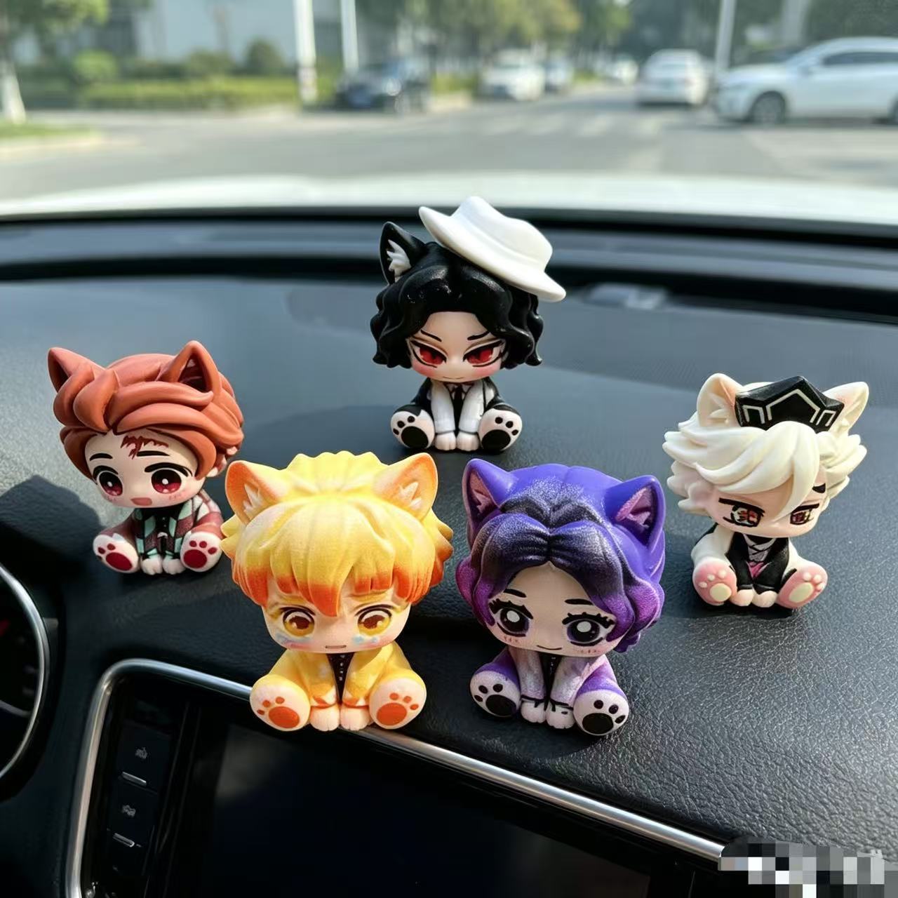 Demon Slayer Cute Chibi Figuri - Car Accessories For Decoration ulasan dan harga