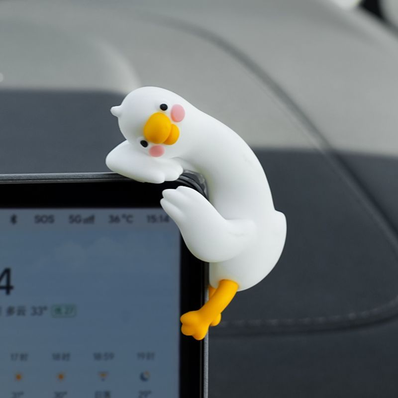 Cute Cartoon White Duck Car Di - Car Accessories For Decoration ulasan dan harga