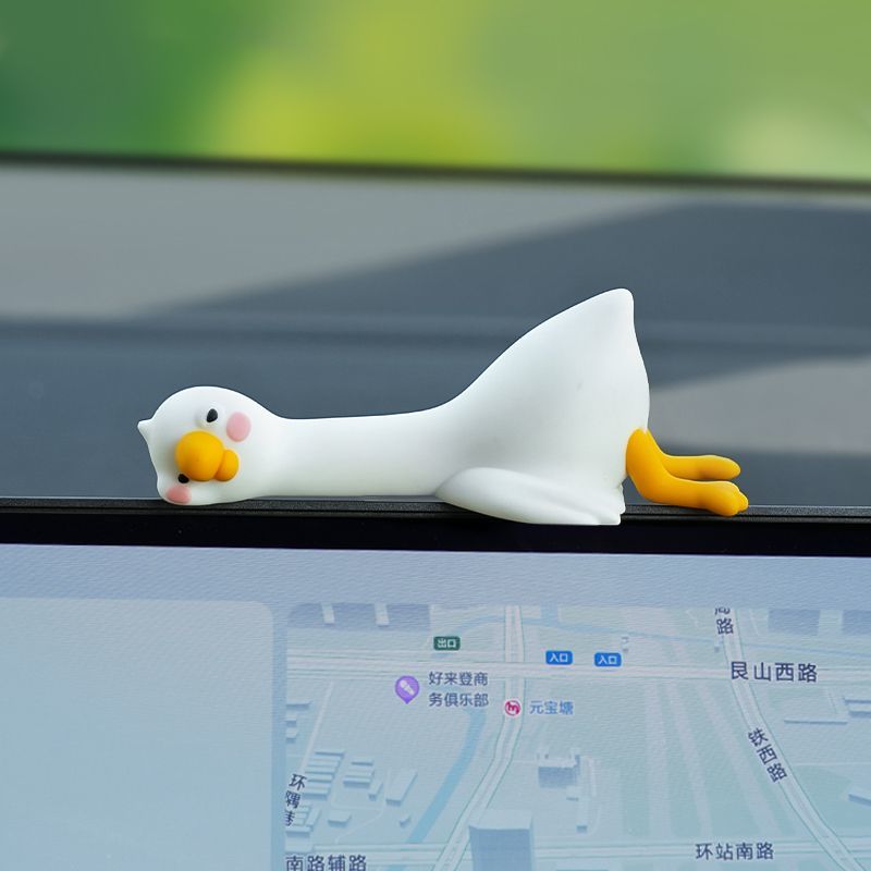 Cute Cartoon White Duck Car Di - Car Accessories For Decoration ulasan dan harga