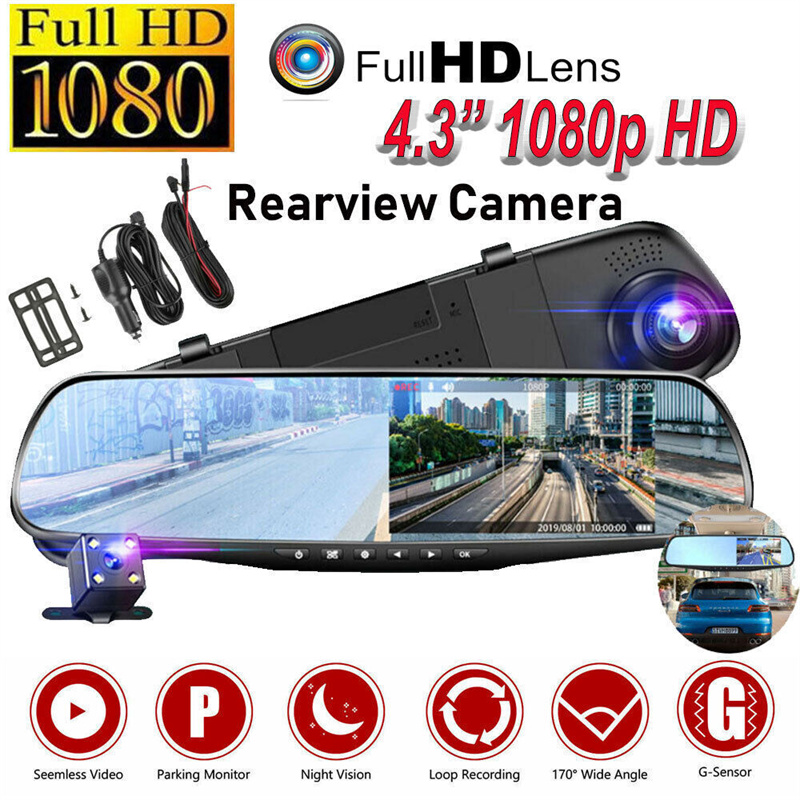 Mirror Dash Cam FHD Dual Lens  - Car Accessories Youtube ulasan dan harga