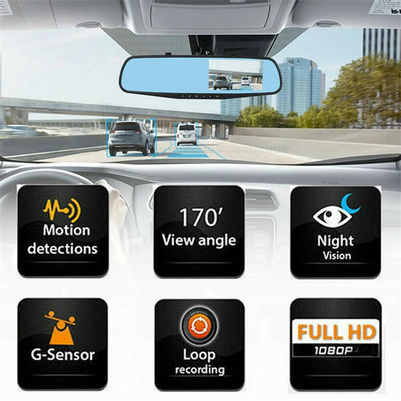 Mirror Dash Cam FHD Dual Lens  - Car Accessories Youtube ulasan dan harga